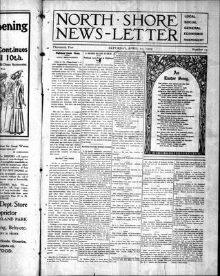 North Shore News-Letter (1907), 10 Apr 1909