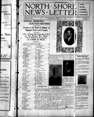 North Shore News-Letter (1907), 24 Apr 1909