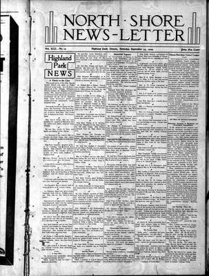 North Shore News-Letter (1907), 25 Sep 1909