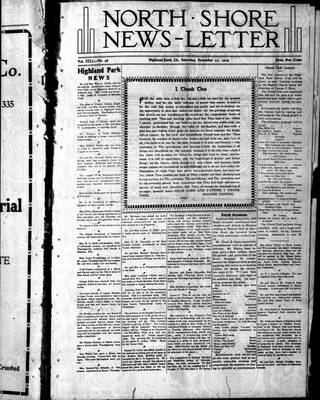 North Shore News-Letter (1907), 27 Nov 1909