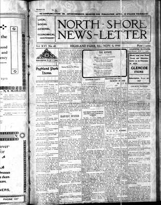 North Shore News-Letter (1907), 5 Nov 1910