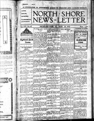 North Shore News-Letter (1907), 19 Nov 1910