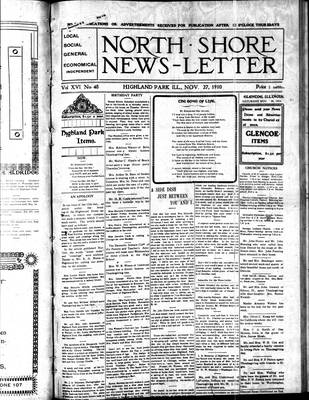 North Shore News-Letter (1907), 27 Nov 1910