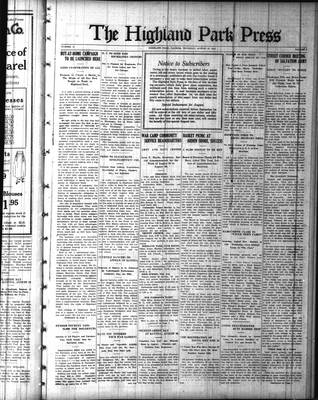 Highland Park Press (1912), 22 Aug 1918