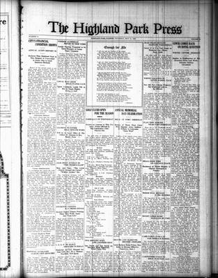 Highland Park Press, 31 May 1923