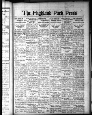 Highland Park Press, 22 Nov 1923