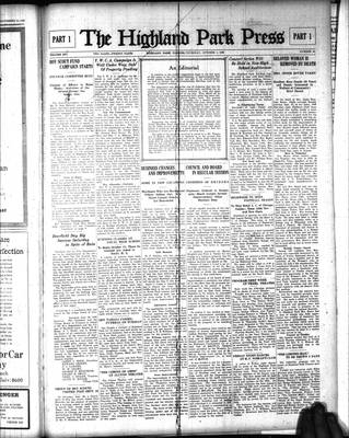 Highland Park Press, 1 Oct 1925