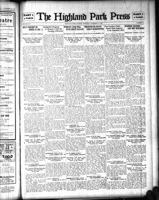 Highland Park Press, 19 Nov 1925