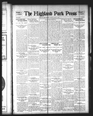 Highland Park Press, 12 Aug 1926