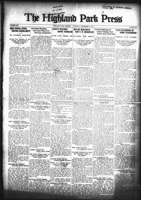 Highland Park Press, 8 Sep 1927