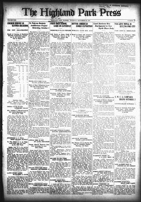 Highland Park Press, 22 Sep 1927