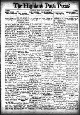 Highland Park Press, 29 Sep 1927