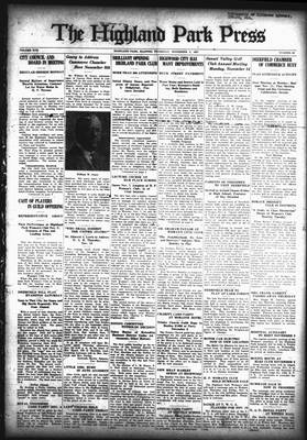 Highland Park Press, 3 Nov 1927