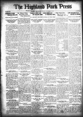 Highland Park Press, 17 Nov 1927