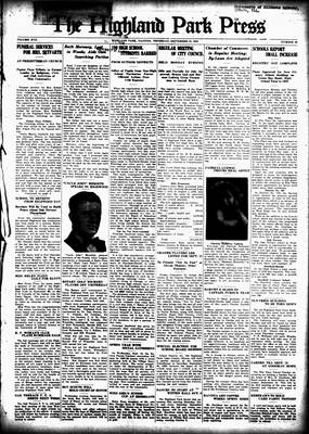 Highland Park Press, 13 Sep 1928