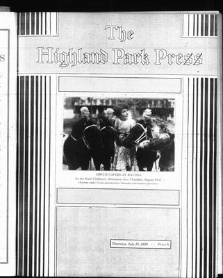 Highland Park Press, 25 Jul 1929