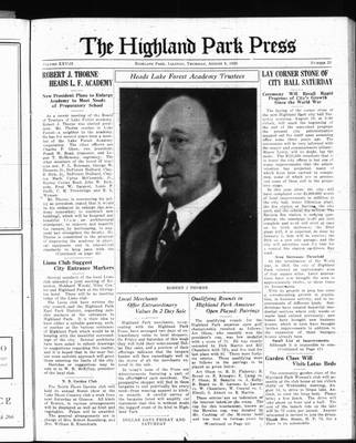 Highland Park Press, 8 Aug 1929