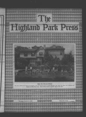 Highland Park Press, 3 Oct 1929