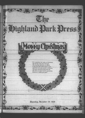 Highland Park Press, 19 Dec 1929