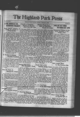 Highland Park Press, 6 Feb 1930