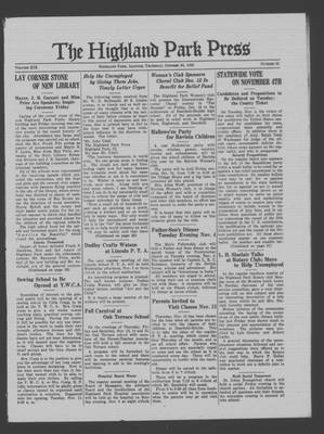 Highland Park Press, 30 Oct 1930