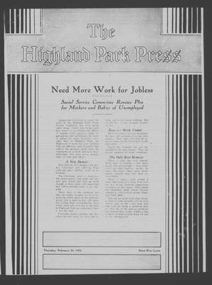 Highland Park Press, 26 Feb 1931