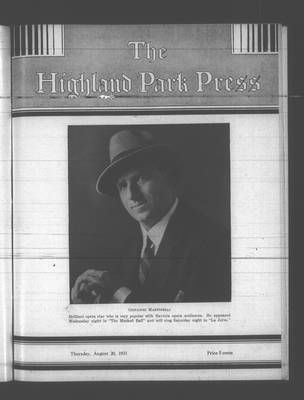 Highland Park Press, 20 Aug 1931