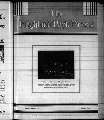 Highland Park Press, 3 Dec 1931