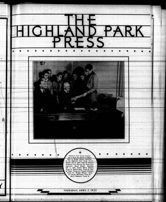 Highland Park Press, 7 Apr 1932