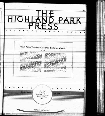 Highland Park Press, 21 Jul 1932