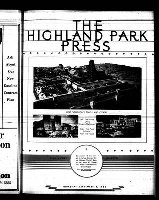 Highland Park Press, 8 Sep 1932