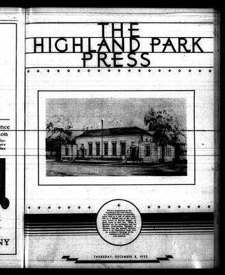 Highland Park Press, 8 Dec 1932