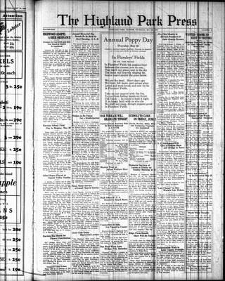 Highland Park Press, 25 May 1933