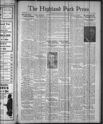 Highland Park Press, 31 Aug 1933