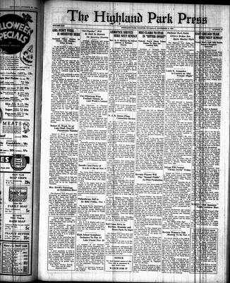 Highland Park Press, 2 Nov 1933