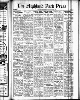 Highland Park Press, 7 Dec 1933