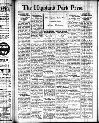 Highland Park Press, 21 Dec 1933