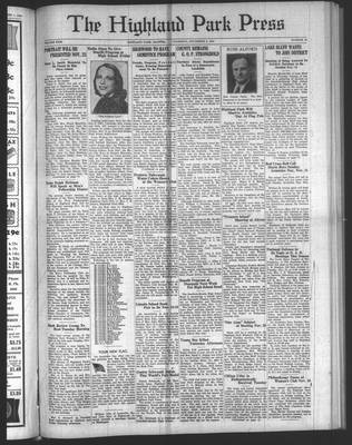 Highland Park Press, 8 Nov 1934