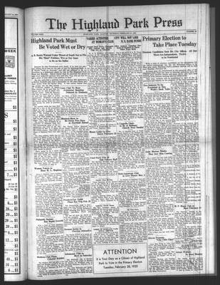 Highland Park Press, 21 Feb 1935