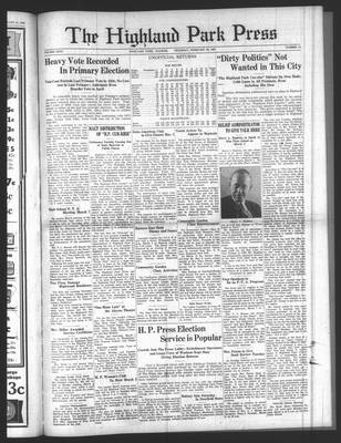 Highland Park Press, 28 Feb 1935