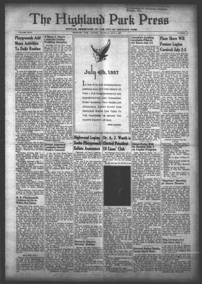 Highland Park Press, 1 Jul 1937