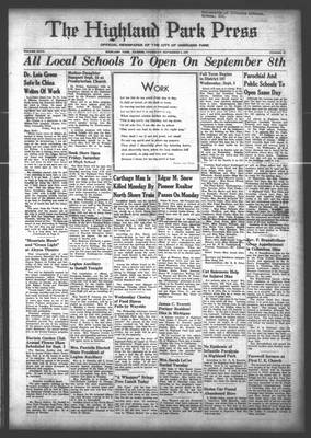 Highland Park Press, 2 Sep 1937