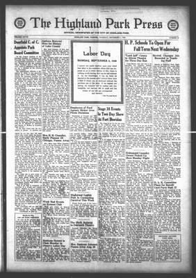 Highland Park Press, 1 Sep 1938