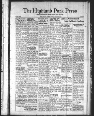 Highland Park Press, 1 Dec 1938