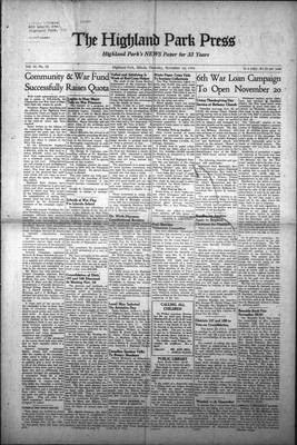 Highland Park Press, 16 Nov 1944