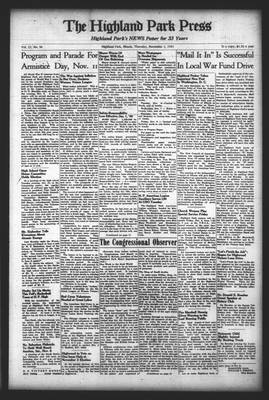 Highland Park Press, 1 Nov 1945