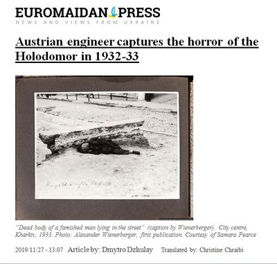 “Austrian Engineer Captures the Horror of the Holodomor in 1932-33.”