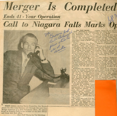 Iron Bridge Telephone Co. Ends 41 year Operation, 1961