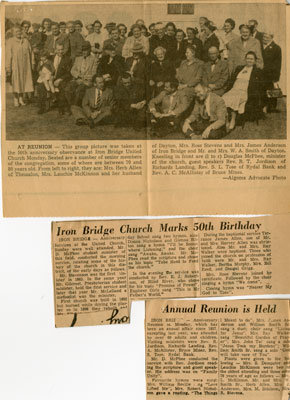 Iron Bridge United Church Celebrates 50th Anniversary, 1942