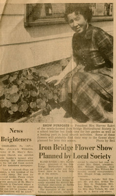 Iron Bridge Flower Show Planned by Local Society, 1958